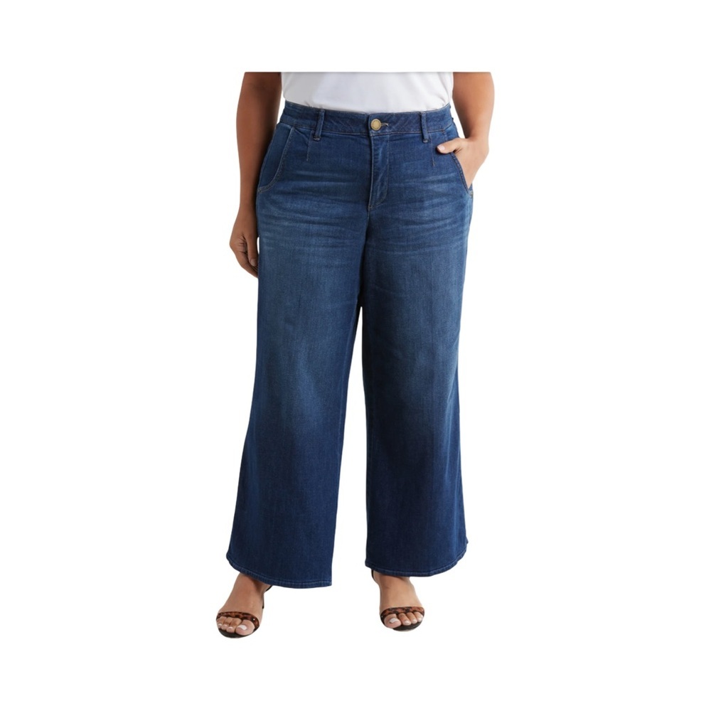 Wit & Wisdom Whitney "Ab"Solution Skyrise Wide Leg Ankle Jeans NWT Size 8